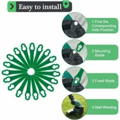 MINKUROW 100 Pièces Lames De Rechange BBC En Plastique, Lames De Coupe Pour Tondeuse à Gazon Et Jardin (vert) -Tondeuse Et Accessoires Boutique 61362978 3
