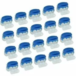 HABIENTôT 20 Pièces Connecteurs De Câble Remplis Des Résines, Connecteurs Pour Câble Périphérique, 314 Connecteurs De Câble Étanche 3 Trous, Parfait Pour Jardin & Extérieur Et Tondeuse Robot Bleu + Blanc，Oi-FRIS