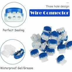 HABIENTôT 20 Pièces Connecteurs De Câble Remplis Des Résines, Connecteurs Pour Câble Périphérique, 314 Connecteurs De Câble Étanche 3 Trous, Parfait Pour Jardin & Extérieur Et Tondeuse Robot Bleu + Blanc，Oi-FRIS -Tondeuse Et Accessoires Boutique 64497049 5