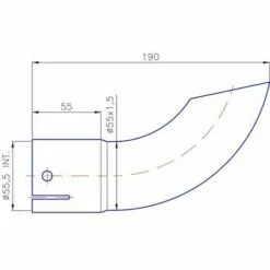 CYCLINGCOLORS Embout Tube Pot échappement Diamètre 55mm Longueur 190mm Noir Tracteur Engin Agricole Chantier -Tondeuse Et Accessoires Boutique 64658940 2