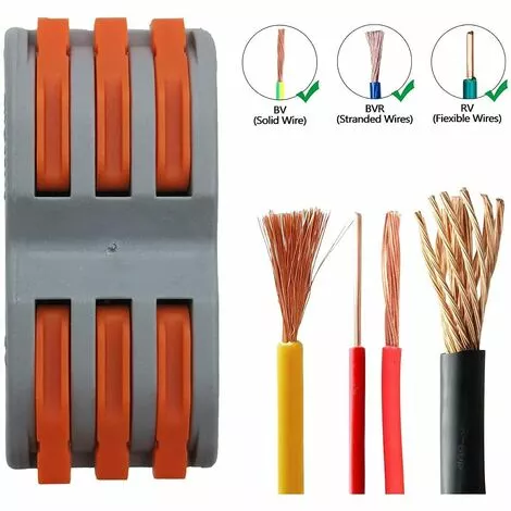 BEARSU Bornes De Connexion Automatique, Rapide Connecteur De Fil De Câble, Connecteur à écrou à Levier, Assortiment De Conducteurs Connecteurs De Fils Compacts SPL-3 (Paquet De 12) 6 BEARSU Bornes De Connexion Automatique, Rapide Connecteur De Fil De Câble, Connecteur à écrou à Levier, Assortiment De Conducteurs Connecteurs De Fils Compacts SPL-3 (Paquet De 12) – Image 4