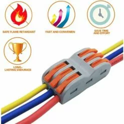 BEARSU Bornes De Connexion Automatique, Rapide Connecteur De Fil De Câble, Connecteur à écrou à Levier, Assortiment De Conducteurs Connecteurs De Fils Compacts SPL-3 (Paquet De 12) 11 BEARSU Bornes De Connexion Automatique, Rapide Connecteur De Fil De Câble, Connecteur à écrou à Levier, Assortiment De Conducteurs Connecteurs De Fils Compacts SPL-3 (Paquet De 12) -Tondeuse Et Accessoires Boutique 65098821 5