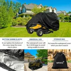 AOUGO Housse Tondeuse Autoportée, Couverture De Tondeuse à Gazon, 420D Tissu Oxford Résistant Aux UV/Eau/poussière, Housse Universelle Pour Tracteur De Jardin (L245 X W50 X H140CM) -Tondeuse Et Accessoires Boutique 65392710 3