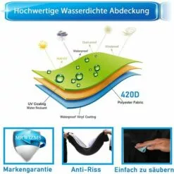 AOUGO Housse Tondeuse Autoportée, Couverture De Tondeuse à Gazon, 420D Tissu Oxford Résistant Aux UV/Eau/poussière, Housse Universelle Pour Tracteur De Jardin (L245 X W50 X H140CM) -Tondeuse Et Accessoires Boutique 65392710 5