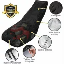 LUCKY-88 Housse De Tondeuse à Gazon Housse De Protection Pour Tondeuse à Gazon Noir 210D Tissu XL Taille 193*112*64cm -Tondeuse Et Accessoires Boutique 65806492 2