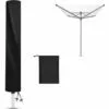 PESCE Housse De Protection Pour Séchoirs Parapluie , Tissu Oxford 420D Housse Étanche De Pour Séchoir De Jardins Cordes à Linge Rotatives, Ronde, 160x15x15cm (Noir) -Tondeuse Et Accessoires Boutique 66263925 1