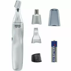 WAHL WALH 5545-2416 - Tondeuse Nez Oreilles Sourcils 3 En 1 - 3 Tetes- Lames Lavables Pour Un Nettoyage Facile - Guide De Coupe - Bla