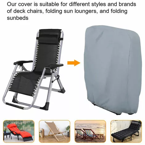PESCE Couverture De Chaise Pliante Extérieure Zéro Gravité Imperméable à L'eau Anti-poussière Pelouse Meubles De Patio Couvre Tous Les Temps Résistants 6 PESCE Couverture De Chaise Pliante Extérieure Zéro Gravité Imperméable à L'eau Anti-poussière Pelouse Meubles De Patio Couvre Tous Les Temps Résistants – Image 4