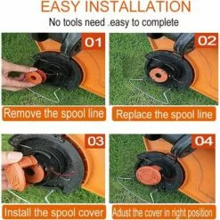 OCXIN Bobines De Fil De Tondeuse à Gazon Pour WORX WA0004.1 (longueur 3m Diamètre ⌀1.65mm) Bobines De Fil En Nylon Coupe-fil WA0010 Tous 20V (WORX WA0004.1, 4 Pièces) 10 OCXIN Bobines De Fil De Tondeuse à Gazon Pour WORX WA0004.1 (longueur 3m Diamètre ⌀1.65mm) Bobines De Fil En Nylon Coupe-fil WA0010 Tous 20V (WORX WA0004.1, 4 Pièces) -Tondeuse Et Accessoires Boutique 66859697 4