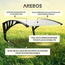 AREBOS Garage De Tondeuse Robot | Abri Pour Robot | Taille 102 X 79 X 46 Cm | Résistant Aux Intempéries + Protection UV | Avec Pieds En Métal | Matériel De Montage Inclus -Tondeuse Et Accessoires Boutique 8505618 4