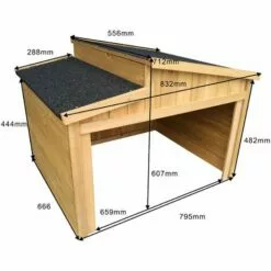 WILTEC Garage Pour Robot-tondeuse Toit Gradin Bois Massif Abri Carport Naturel 66,6x79,5x71,2cm -Tondeuse Et Accessoires Boutique 9562057 3