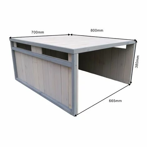 WILTEC Garage De Robot Tondeuse Toit En Pente Bois Massif Abri Carport Gris 80x70x38cm 6 WILTEC Garage De Robot Tondeuse Toit En Pente Bois Massif Abri Carport Gris 80x70x38cm – Image 4